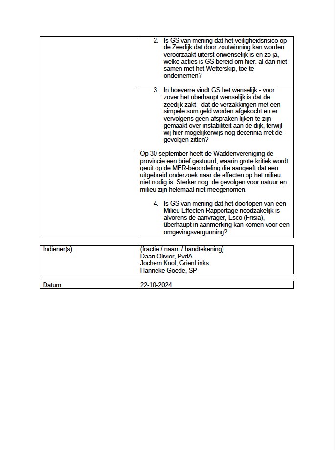 Met <a href="/GrienLinksFrysl/">GrienLinks Fryslân</a>, <a href="/SPFryslan/">SPFryslân</a> en <a href="/PvdDFryslan/">PvdD Fryslân</a> stelt <a href="/DaanOlivier/">Daan Olivier</a> vragen aan het college over het groene licht van de minister voor een nieuw zoutwinput onder de Waddenzee: