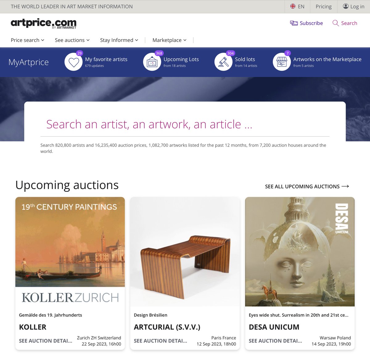 artpricedotcom's tweet photo. Enter the modern future of the Art Market with Artprice by ArtMarket. New design, new ergonomics, new features, new growth. $PRC #ArMarket #ARTPRICE 👉 https://t.co/JAanzxWYAM https://t.co/7Spp8DZVnl