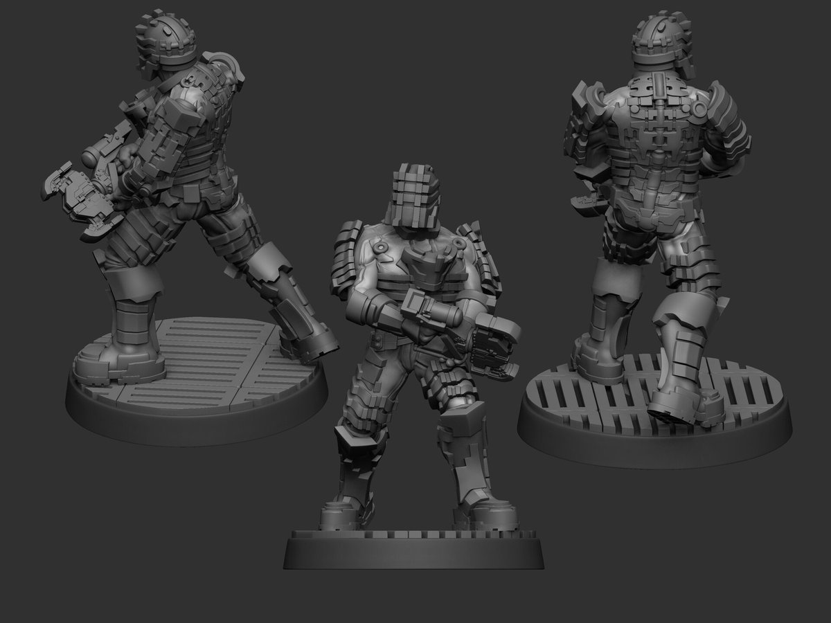 3D custom Isaac Clarke miniature from Dead Space for tabletop  The level of detail is incredible, and I can't wait to see him in action on the game board! Who else loves bringing their favorite characters to life? #DeadSpace #TabletopGaming #3DPrinting #MiniatureArt #warhammer