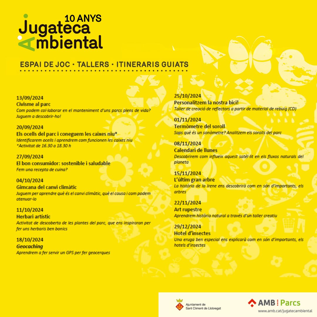 santcliment's tweet photo. 💿 Aquest divendres, a la #jugatecambientalAMB als Jardins de la Font es fa un taller per crear reflectors de la bicicleta amb CD vells. Així, podreu personalitzar la vostra bici i aprofitar un material de rebuig.

📅 25 d’octubre, a partir de les 16.30 h.

@parcsplatgesAMB https://t.co/EKpFa3v2GF