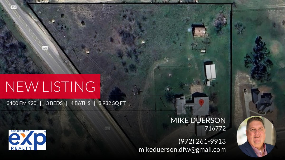 📍 New Listing 📍 Take a look at this fantastic new property that just hit the market located at 3400 Fm 920 in Weatherford. Reach out here or at (972) 261-9913 for more information homeforsale.at/3400_FM_920_d3…