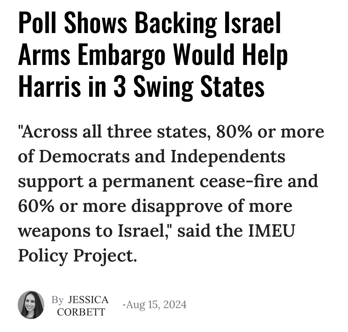 ninaturner's tweet image. .@KamalaHarris. Call for an arms embargo on Israel.