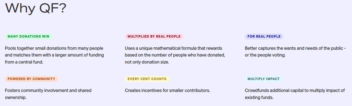 orbit_db's tweet image. Some people may ask, &quot;What is Quadratic Funding?  How does it work?&quot;

Here is a screenshot of a brief explanation.....

Basically the more people who donate, even just a small amount, the bigger our rewards are based on a unique mathematical formula 🚀

@gitcoin #Funding #OrbitDB