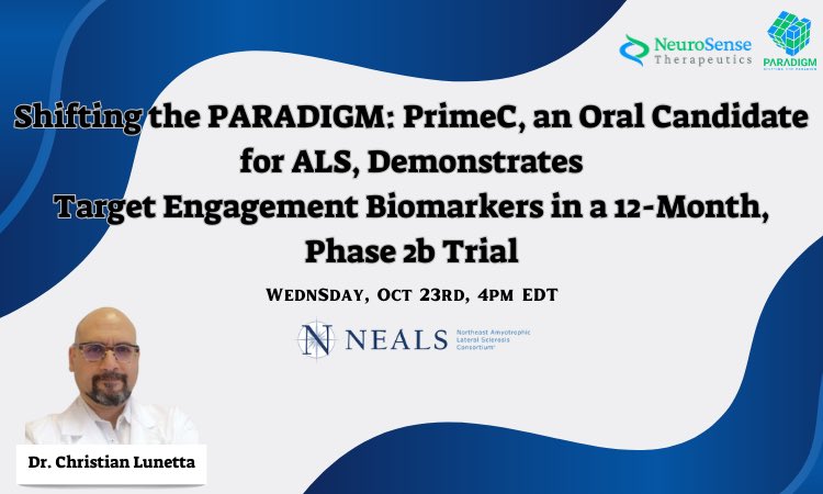 Join us today at the annual NEALS meeting, where Dr. Christian Lunetta will be presenting recent findings of our biomarker study