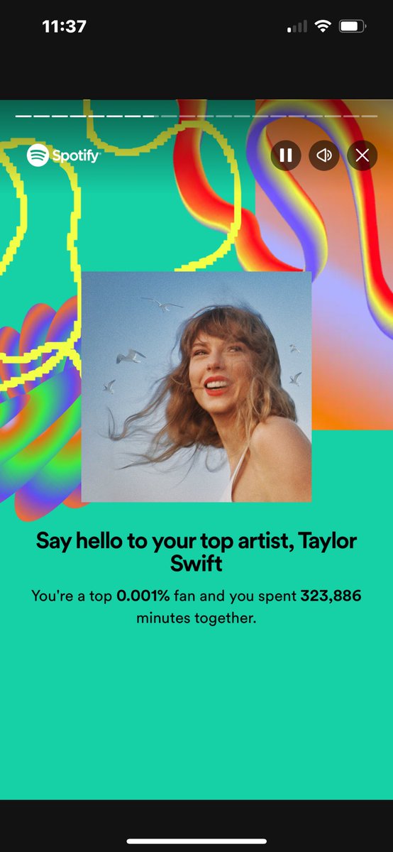 joshudge's tweet photo. Hey Jim! Season ticket holder here! I would probably be brother of the year if I can take my wife &amp; sister / nieces to the show!

I’m also pretty sure my wife is the #1 ranked Taylor Swift listener on the planet. I’ve attached her stats! 

#ForTheShoe https://t.co/ZbGFjFt8tb