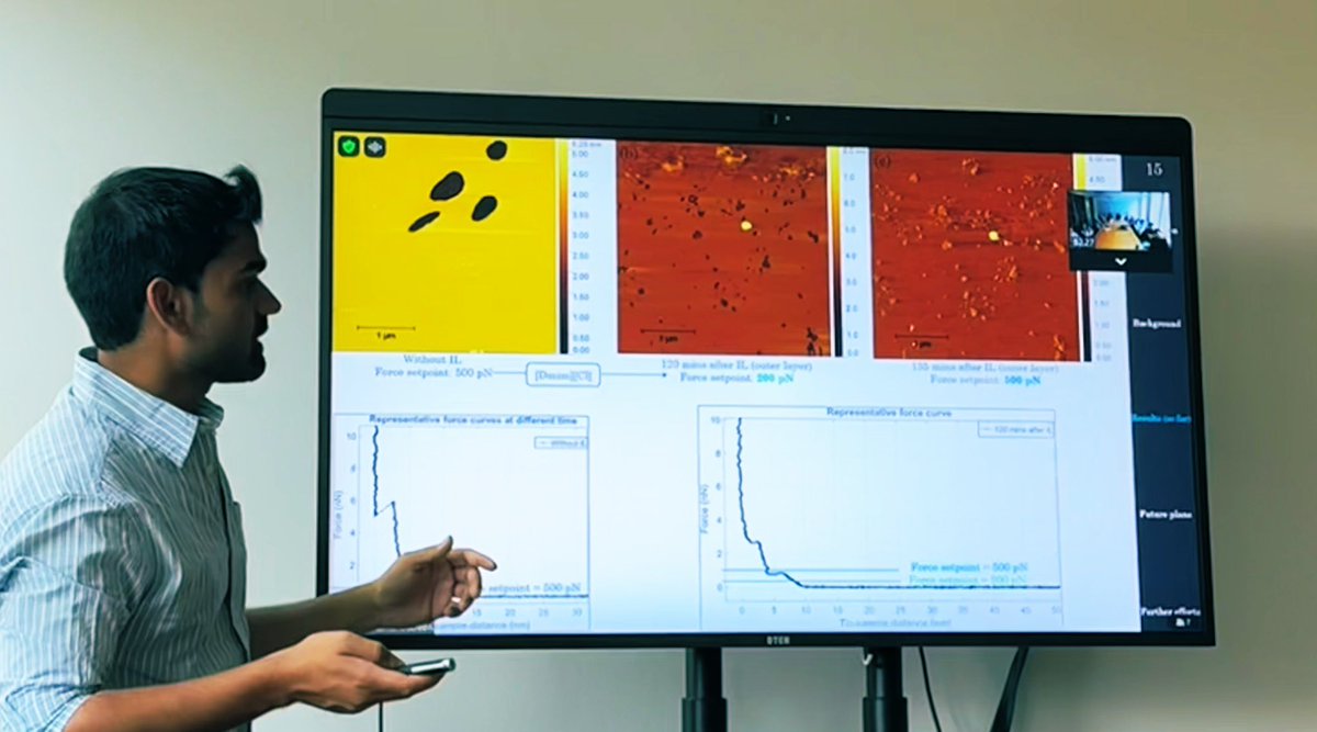 Antonio Benedetto (@anto__benedetto) on Twitter photo Crowded room today for Aadarsh's succesfull PhD Stage 2 Transfer Exam on "Membrane Biophysics of Ionic Liquids by Atomic Force Microscopy & Spectroscopy" #ionicliquid #lipidbilayer #membranemechanics #afm #DriveAFM <a href="/NanosurfAFM/">Nanosurf</a> <a href="/UCD_physics/">UCD Physics</a> <a href="/UCD_Conway/">UCD Conway Institute</a> <a href="/ucdscience/">UCD Science</a> <a href="/UCD_Research/">UCD Research</a> Crowded room today for Aadarsh's succesfull PhD Stage 2 Transfer Exam on "Membrane Biophysics of Ionic Liquids by Atomic Force Microscopy & Spectroscopy" #ionicliquid #lipidbilayer #membranemechanics #afm #DriveAFM <a href="/NanosurfAFM/">Nanosurf</a> <a href="/UCD_physics/">UCD Physics</a> <a href="/UCD_Conway/">UCD Conway Institute</a> <a href="/ucdscience/">UCD Science</a> <a href="/UCD_Research/">UCD Research</a>