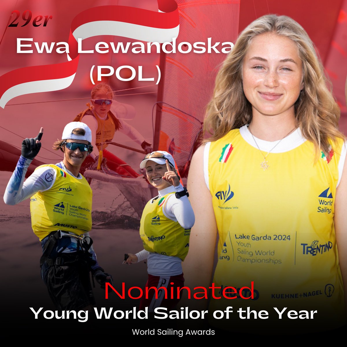 🌟 Huge congratulations to Ewa Lewandowska from Poland for being shortlisted for Young Sailor of the Year at the World Sailing Awards 2024! 🇵🇱⚓️

Vote here: 4wbapryf7or.typeform.com/WSAwards2024
#WorldSailingAwards #29erclass #YoungSailorOfTheYear #Sailing