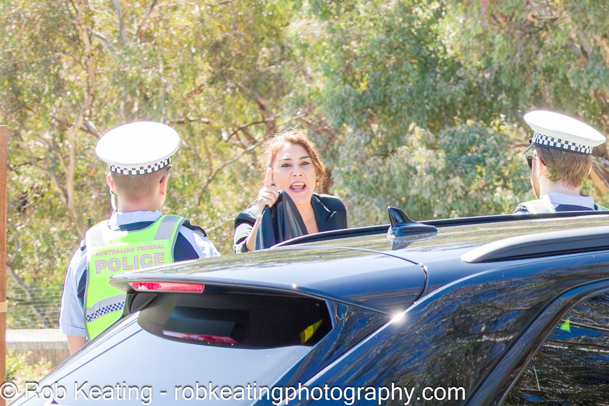 RobKeating's tweet image. It wasn't enough to get kicked out of the Great Hall during the King's visit, Senator Lidia Thorpe lined up on the side of the road to again yell at King Charles III. She was saying we want a treaty. Can't see the King in that shot but Queen Camilla is visible in the Royal car.