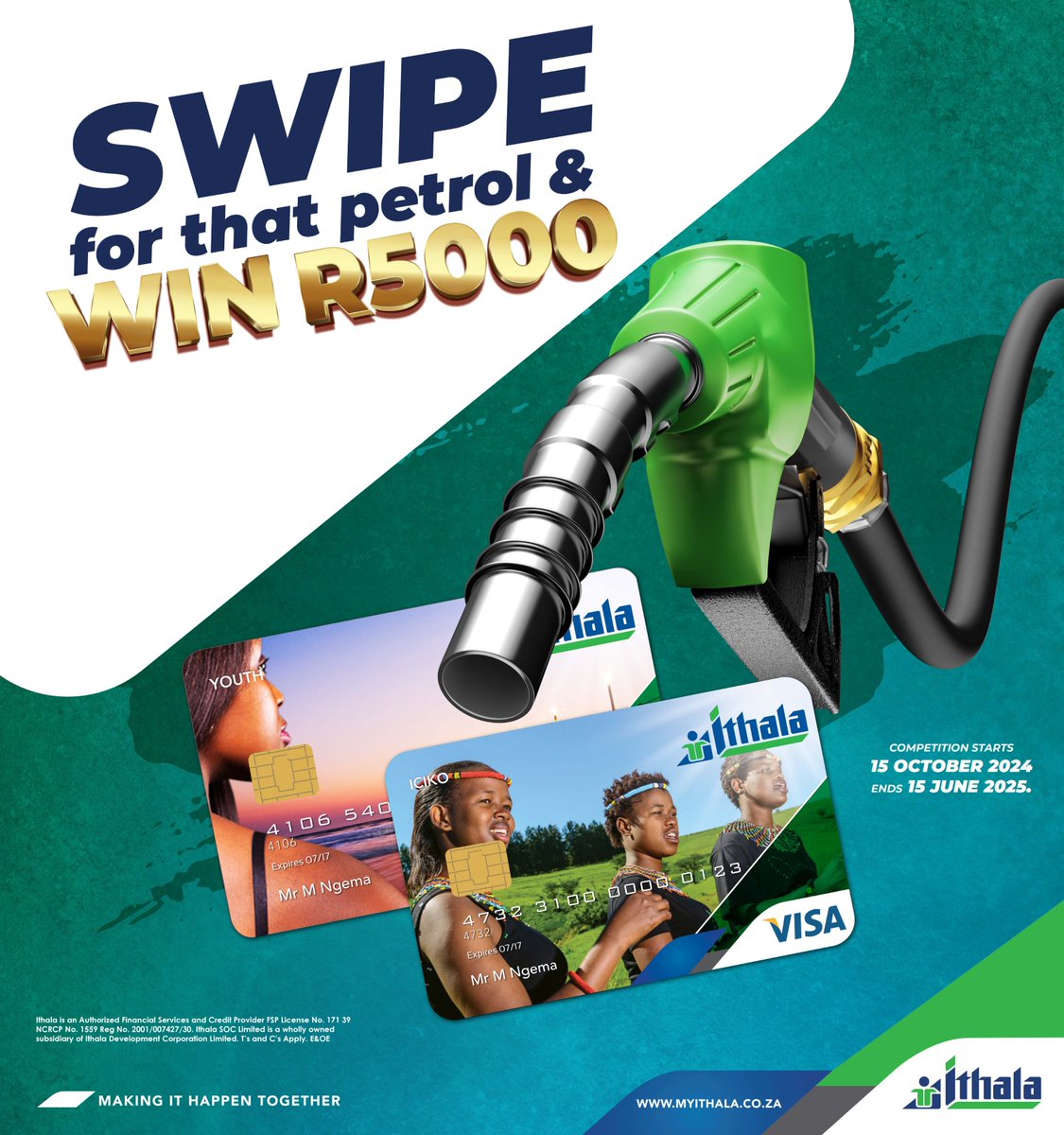 Have   you ever heard of swiping with benefits? Use your Iciko debit card to pay for   fuel and enter for a chance to win R5,000 in cash. 
Swipe now and enjoy the   rewards later.
T&amp;Cs apply. #MyIthala #RedefiningWealth