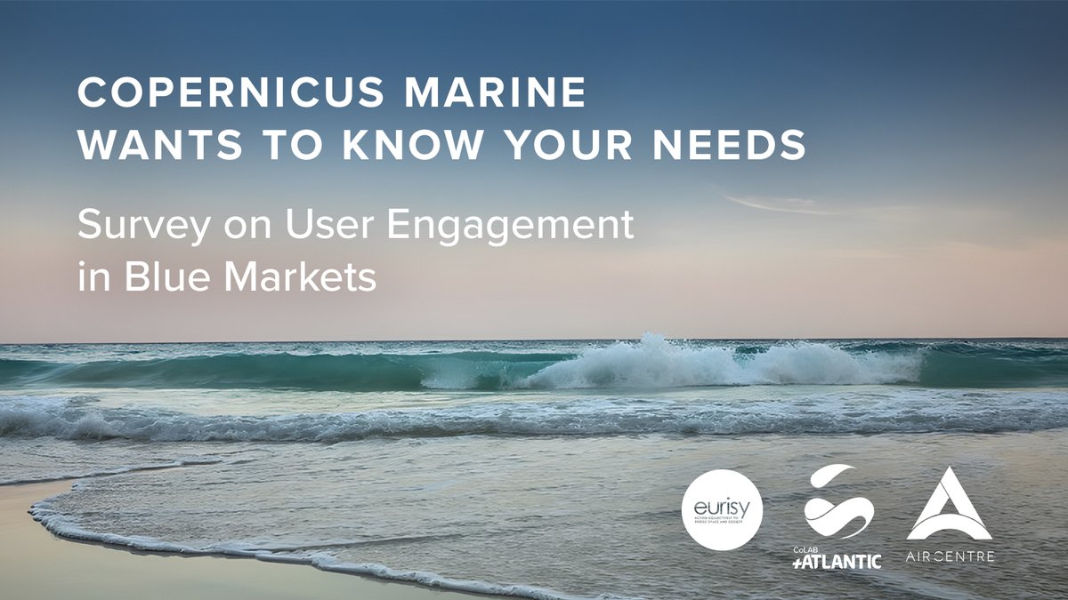 📢Calling out all #BlueEconomy stakeholders &amp; #OceanData users 
✍️+ATLANTIC, AIR Centre &amp; Eurisy are running a #BlueMarkets survey on the use of #CopernicusMarine data on: 
🌡️Climate and Adaptation
🌊Ocean Health
📊Polar Environment Monitoring
🫵Survey: lnkd.in/dTihTxqc