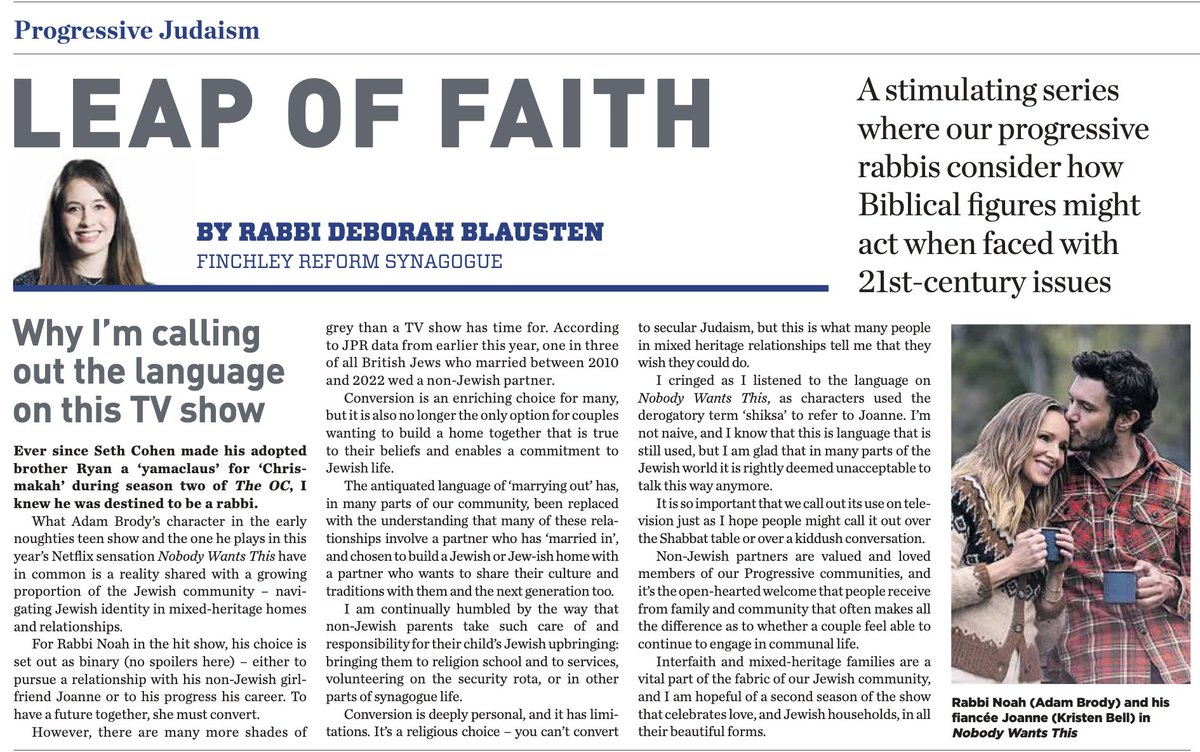 Deborah Blausten (@dbzyb) on Twitter photo Some thoughts in this week's <a href="/JewishNewsUK/">Jewish News</a>
'The antiquated language of āmarrying outā has, in many parts of our community, been replaced with the understanding that many of these relationships involve a partner who has āmarried inā'
issuu.com/jewishnewsuk/d⦠Some thoughts in this week's <a href="/JewishNewsUK/">Jewish News</a>
'The antiquated language of āmarrying outā has, in many parts of our community, been replaced with the understanding that many of these relationships involve a partner who has āmarried inā'
issuu.com/jewishnewsuk/dā¦