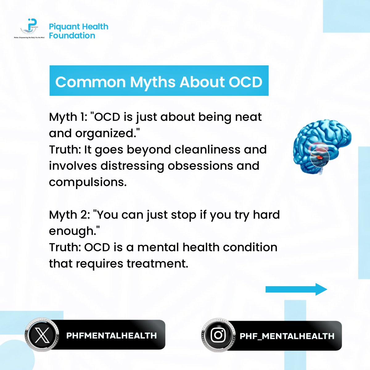 phfmentalhealth's tweet photo. OCD is more than just a quirk, it’s a real mental health challenge that affects the lives of many, leads to distress, anxiety, and disruptions in daily life. https://t.co/berof7XnJp