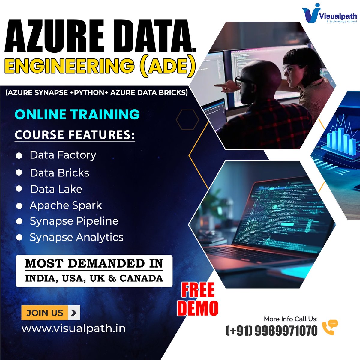 EVisualpat85693's tweet photo. Advance your skills with @VisualpathPro  #azuredataengineercourse. Expert-led training for real-world application.
Key points:
Azure Data Factory (ADF), Azure Data bricks, Azure Synapse Analytics, Azure SQL Database.
WhatsApp: https://t.co/KzVeNUhoqC

#DataFactory #DataBricks https://t.co/D5Xuuzl2sD
