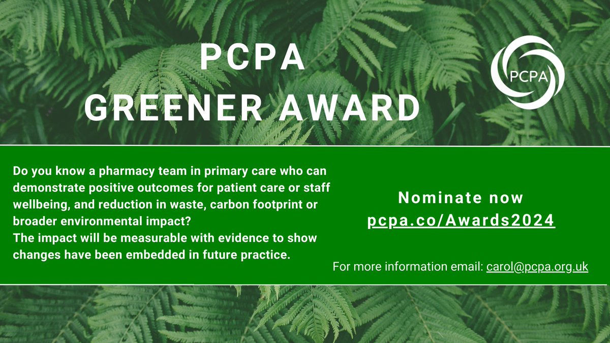 🌟PCPA Greener Award 2024 🌟
Nominate now - pcpa.co/Awards2024
