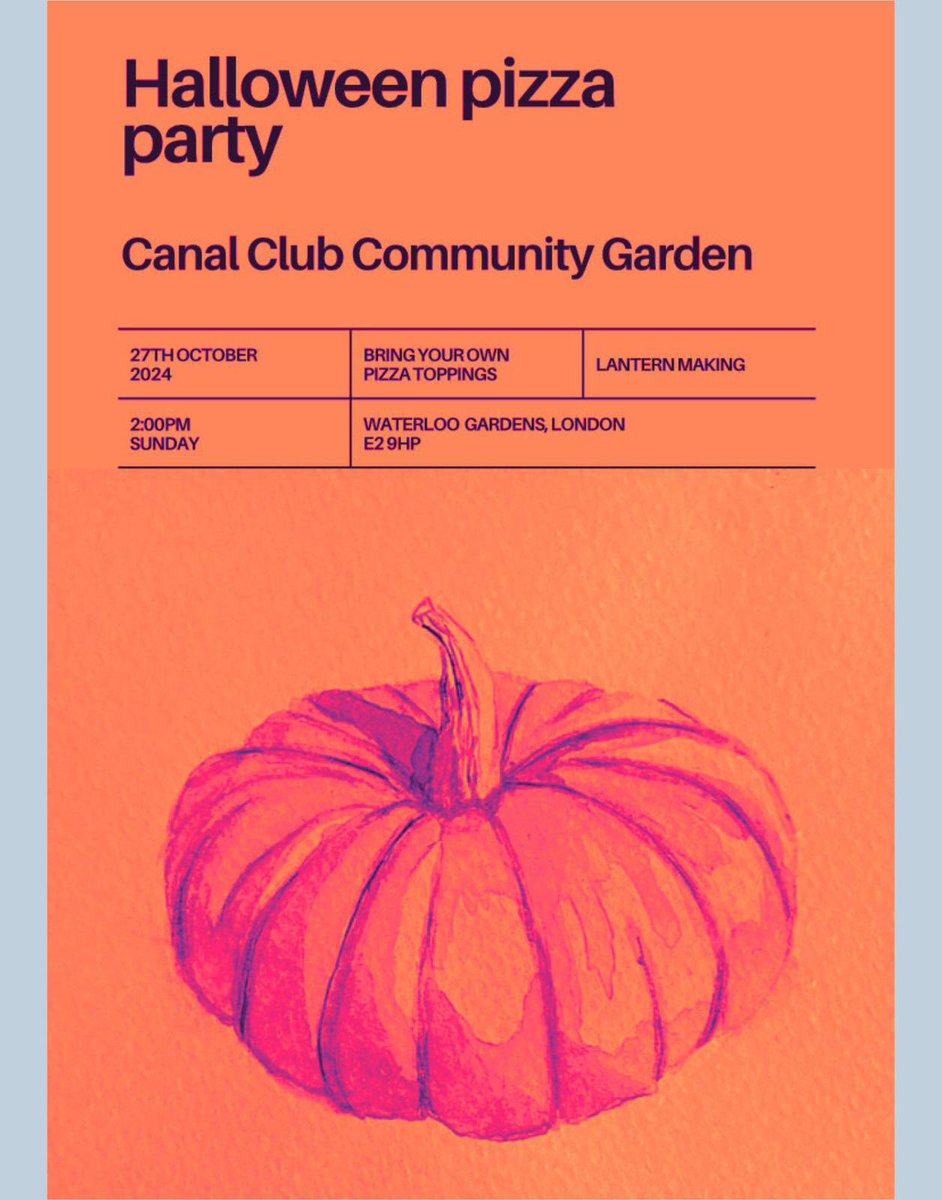 Last pizza gathering this year till spring ‘25 in the community garden. It’s a Halloween special bring a pumpkin and some pizza toppings. Everyone welcome  at 2pm on Sunday 🎃🍕🎃🍕🎃

#pizza #Halloween #freeevent #bethnalgreen