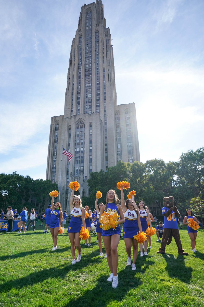 Pitt_FB's tweet photo. Tomorrow @SportsCenter is LIVE from the CATHEDRAL LAWN at 2PM 🟡🔵

Come hang with @MattBarrie @CoachDanMullen … AND THE LEGEND LARRY FITZGERALD @LarryFitzgerald 🙌

@ESPNCFB is LIVE from The Burgh - We’ll see you at the Cathedral of Learning! 🗣️

#HailToPitt x @ThePantherPitt https://t.co/FNu0kdPaT6