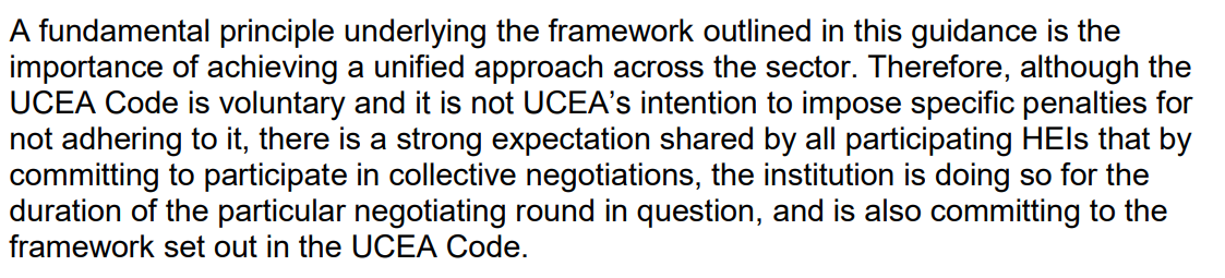 j_siller's tweet photo. @USSbriefs @ucu @OxfordUCU @OxfordAntiCas @cdbuni @QM_UNISON @Wonkhe @qm_ucu @bparsia @glasgit @jim_dickinson @_Paul_de_Souza @SolGamsu @sstroschein2 @JamesBSumner @LopaLeach @rv_southern @josstified @DrEuanBennet UCEA: "[...] it is not UCEA's intention to impose specific penalties for not adhering to it"
UCEA: *proceeds to expel QUB in a femto-second after they sought better conditions for their staff* https://t.co/kITPYpclzA