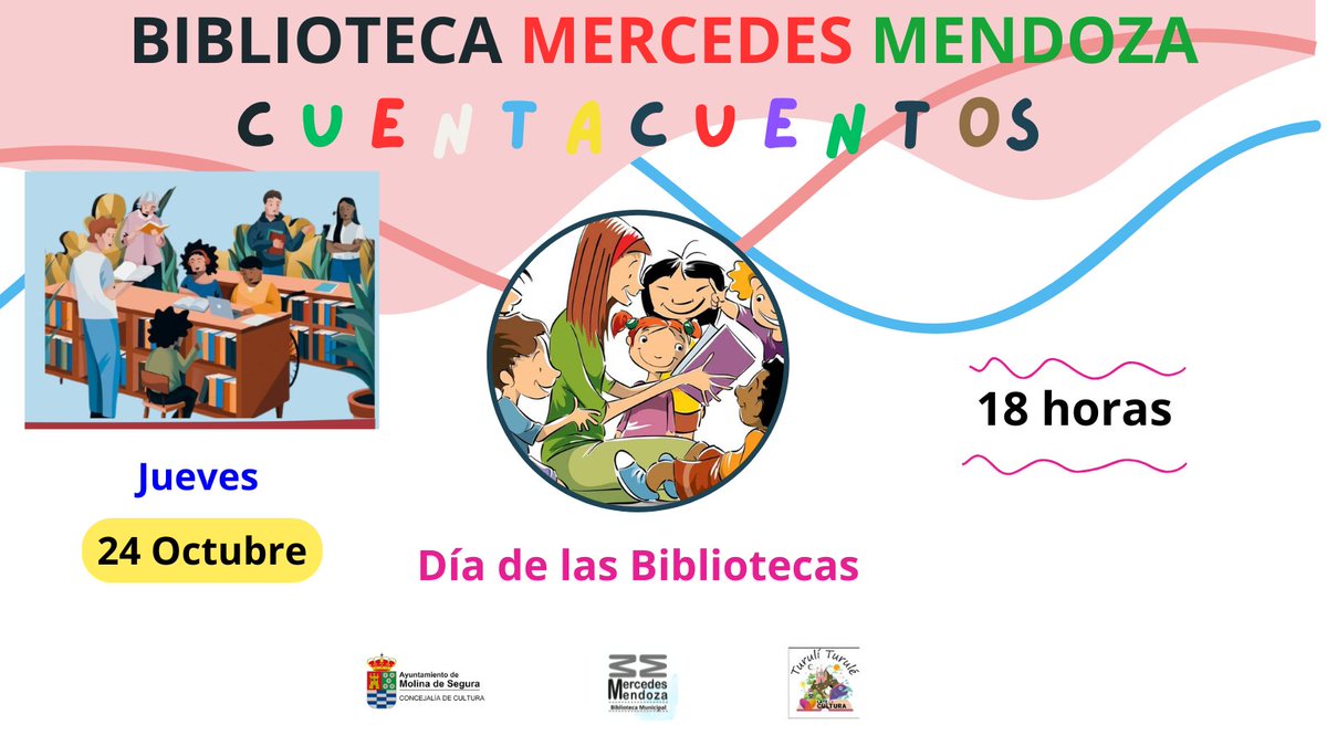 Mañana, Día de las Bibliotecas, lo celebramos con un cuentacuentos y más sorpresas !!