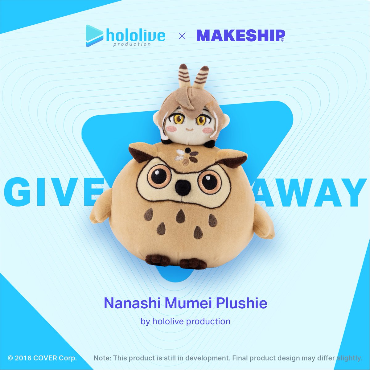 Makeship (@makeship) on Twitter photo It’s @hololive_en giveaway time 🎉 Two lucky fans will win their very own Nanashi Mumei Plushies!
Here’s how to enter👇:
1. Follow @makeship and <a href="/nanashimumei_en/">Nanashi Mumei🪶holoEN_Alum</a>
2. Retweet this giveaway
Giveaway ends October 25. Winners will be contacted by Makeship. Good luck!🤞 It’s @hololive_en giveaway time 🎉 Two lucky fans will win their very own Nanashi Mumei Plushies!
Here’s how to enter👇:
1. Follow @makeship and <a href="/nanashimumei_en/">Nanashi Mumei🪶holoEN_Alum</a>
2. Retweet this giveaway
Giveaway ends October 25. Winners will be contacted by Makeship. Good luck!🤞
