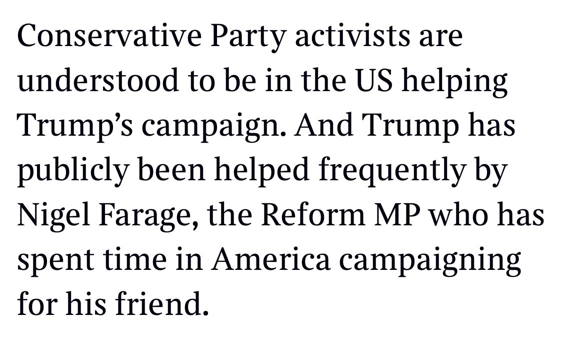 This is paragraph nineteen of a nineteen paragraph story about party activists and MPs volunteering in the US. It’s the first time in the story it is mentioned that activists of all parties volunteer for both parties in US elections.