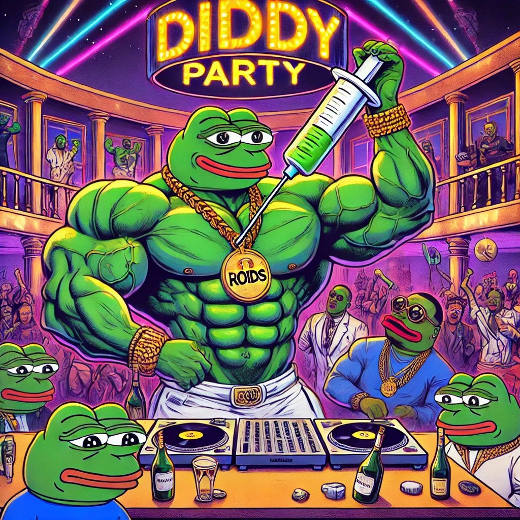 ROIDEPE_'s tweet photo. YOU KNOW $ROID EPE JUICE THE HARDEST WHEN EVEN DIDDY CANT BELIEVE WHAT HE SEEING 🐸🏋️‍♂️🐸🏋️‍♂️
CHADS INCOMING, CALLER SOON, TWITTER SPACES TONIGHT💪🏿🐸💉
#ROIDTHECHART #ROIDEPE #SOL #PUMPFUN #RAYDIUM🔜 https://t.co/vQYnSBYP7c