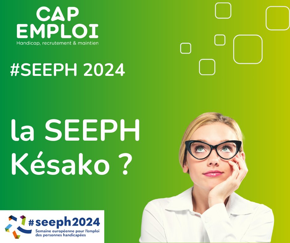[#SEEPH2024  18 au 24 novembre 2024]
La #SEEPH, qu’est-ce que c’est
Créée en 1997, la Semaine Européenne pour l’Emploi des Personnes en situation de Handicap a lieu tous les ans la troisième semaine de novembre dans toute la France !
en savoir plus : 👉 urlz.fr/sJdm