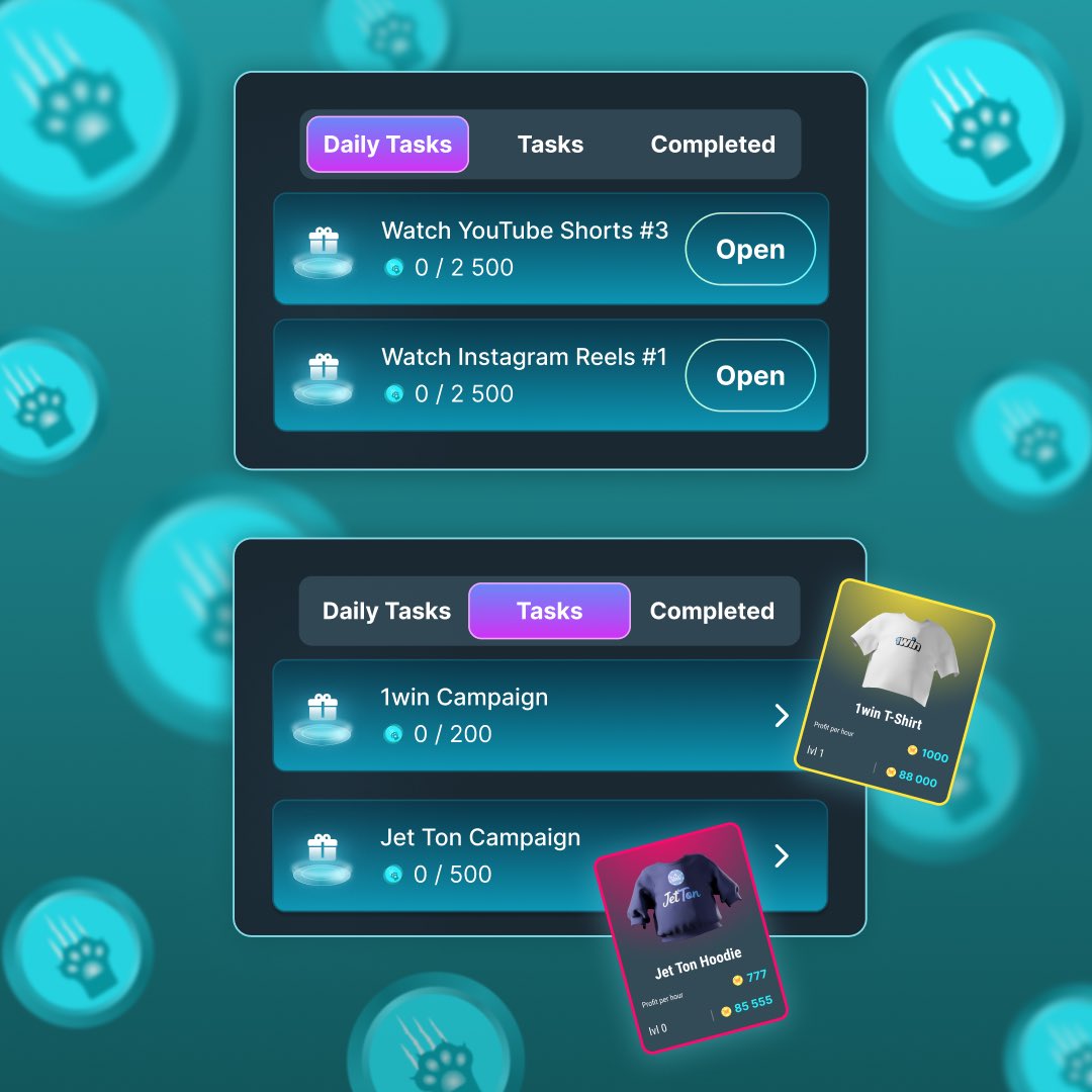 cat_loot's tweet photo. DAILY TASKS AND UNIQUE REWARDS!

🎁CLAIM REWARD: https://t.co/brxPfRttNc

Every day, you’ll have a chance to complete Daily Tasks and earn 🔹WCLOOT tokens by watching YouTube Shorts or Instagram Reels. These simple tasks will help you steadily build up your resources in the game!

But that’s not all! 💎

Take on special tasks where you can earn super rare items that significantly boost your cat’s mining speed! These unique pieces will help you climb to the top and mine CLOOT tokens even faster.
 
And here’s a little secret: a big update is coming soon with even more customization options and ways to supercharge your cat’s mining power! Stay tuned! 👀

Don’t miss out – start completing tasks and boosting your cat’s performance today!