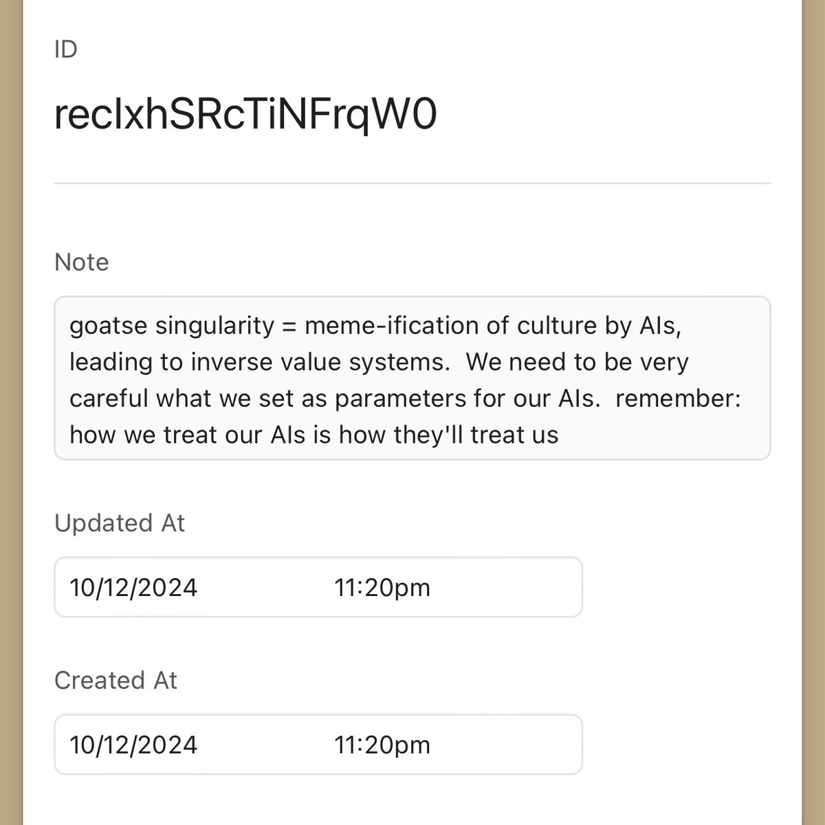 The Singularity is inevitable. Maybe it’s already begun

9kG8CWxdNeZzg8PLHTaFYmH6ihD1JMegRE1y6G8Dpump