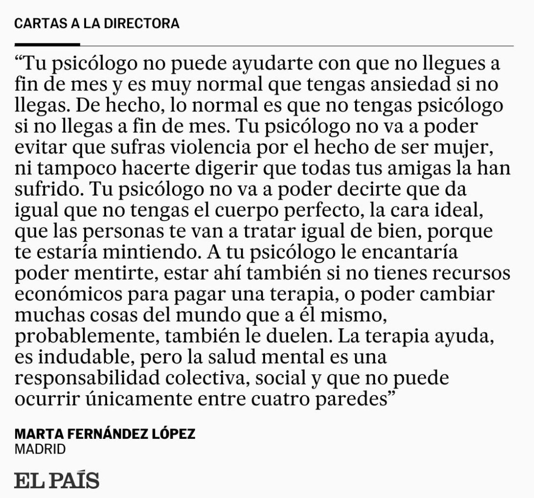 La psicoterapia no sirve para todo…

La medicina tampoco.

Si acudes al sistema sanitario con sufrimiento derivado de la vida ordinaria nos encantaría ayudarte pero corres el riesgo de salir con una etiqueta diagnóstica y un tratamiento que quizás no solucione tu problema.