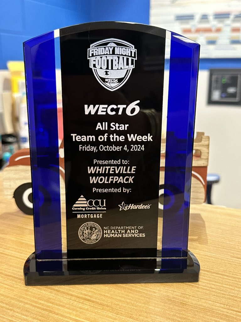 WolfPackAthletics (@whitevillehigh) on Twitter photo Huge congrats to our Varsity Football team for winning the WECT All Star Team of the Week! 🐺🏈 Huge congrats to our Varsity Football team for winning the WECT All Star Team of the Week! 🐺🏈