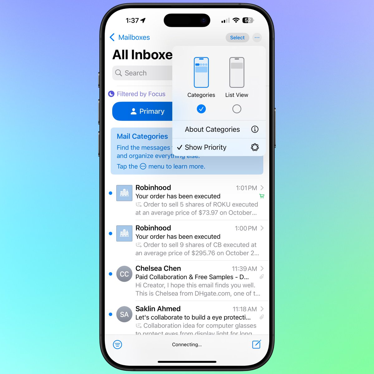The new Mail app in iOS 18.2 Beta 1 is awesome!