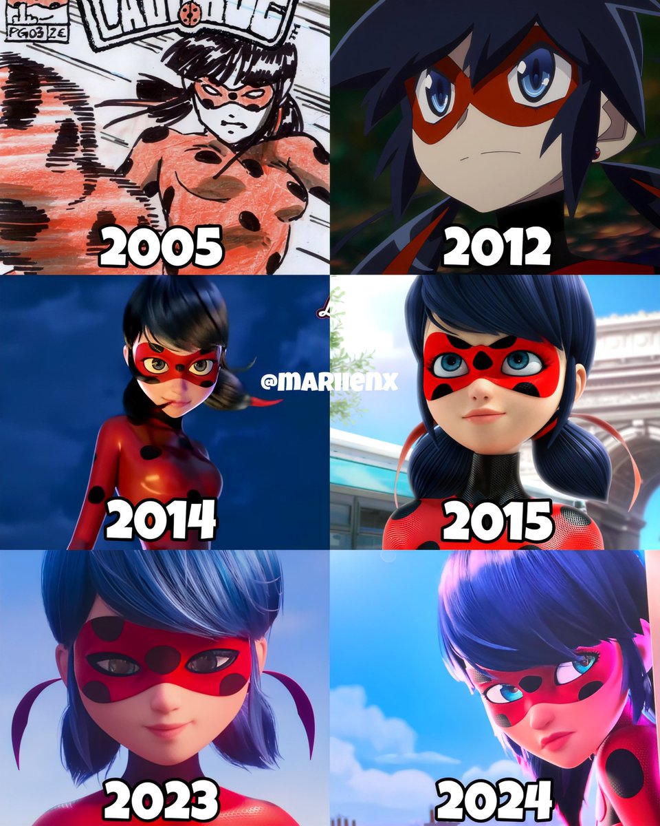mariienx_'s tweet photo. The Evolution of Ladybug Over the Years! 🐞

#MLBS6Spoilers #mlbtwt #MiraculousLadybug https://t.co/LuPcziR0W7