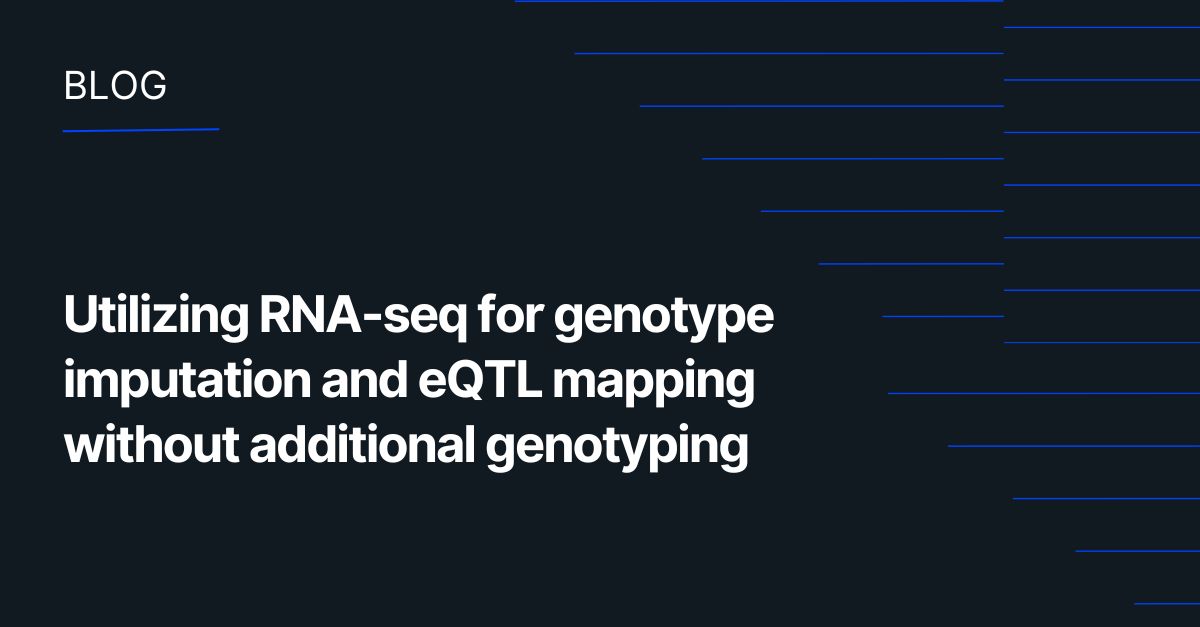 Gencove's tweet photo. RNA-seq is revolutionizing genomics, but its potential goes beyond gene expression. We tested genotype imputation from RNA-seq data and replicated large-effect cis-eQTLs. Discover the results in our blog: https://t.co/p0CVvPgppT 🧬 #Genomics #RNAseq #Bioinformatics https://t.co/ZkVkXu4HXl