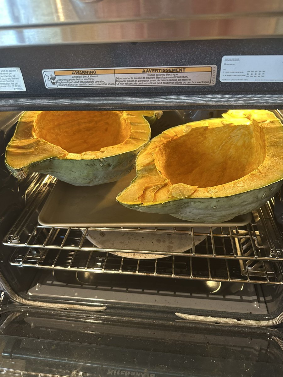 Blue Hubbard is my favorite squash. Baking it off to freeze for the winter.