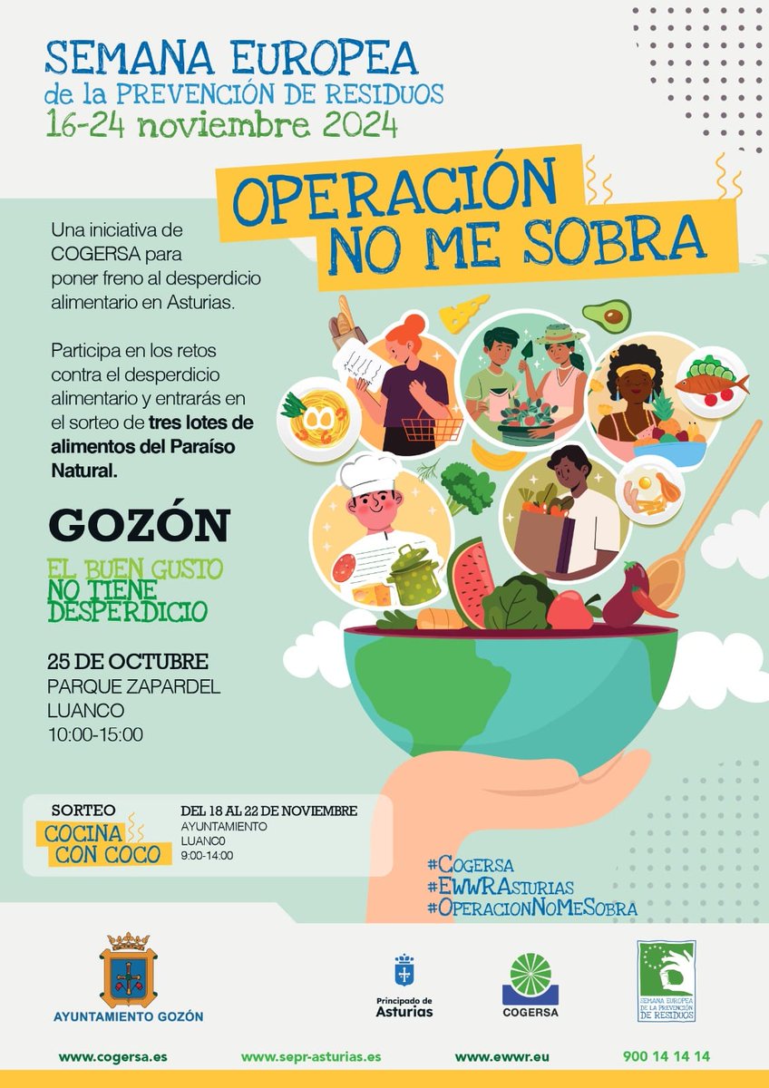 Este viernes 25 de octubre, estaremos con <a href="/cogersaasturias/">Cogersa</a> en #Luanco (#Gozón) en los actos de la <a href="/2EWWR/">European Week for Waste Reduction</a> 🙂