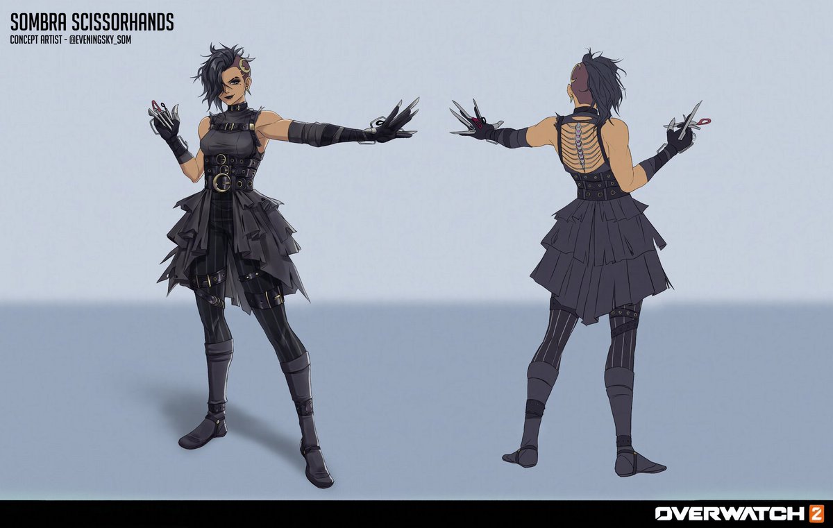 OverwatchNaeri's tweet photo. Overwatch 2 Scissorhands Sombra Skin Concept ✂️

🎨Artist: @eveningsky_som (by 저녁하늘) #Overwatch2 https://t.co/ToNNrT9XHH
