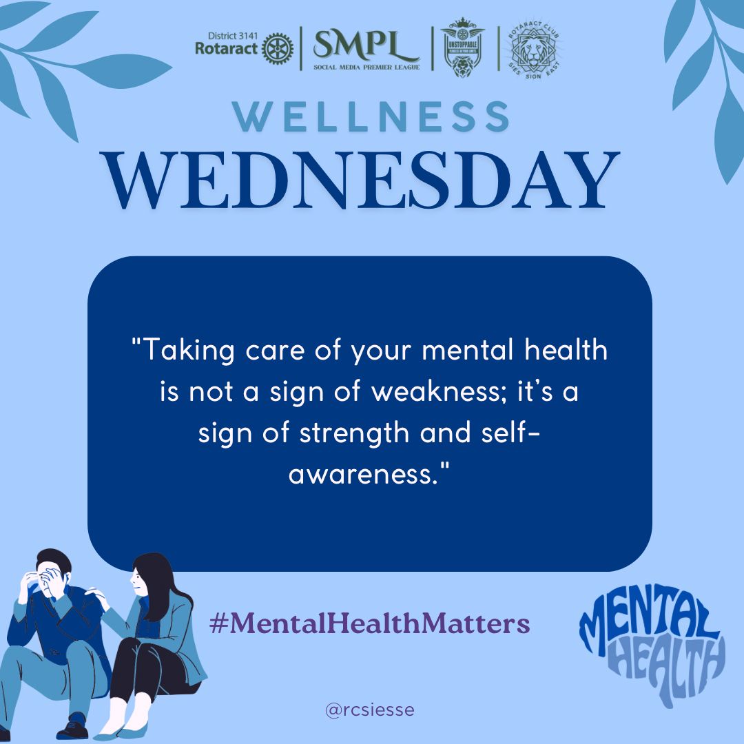 rcsiesse_'s tweet photo. "Your mind needs love too! ππ§
Prioritizing mental health is a sign of strength, not weakness πͺ
Keep shining, take care of yourself, and remember you matter! β¨ #WellnessWednesday #SelfCareMatters #StrongerMind #MentalHealthMatters
#RotaractSIES #RotaractIndia #Fyp https://t.co/xU4DHqJCMF