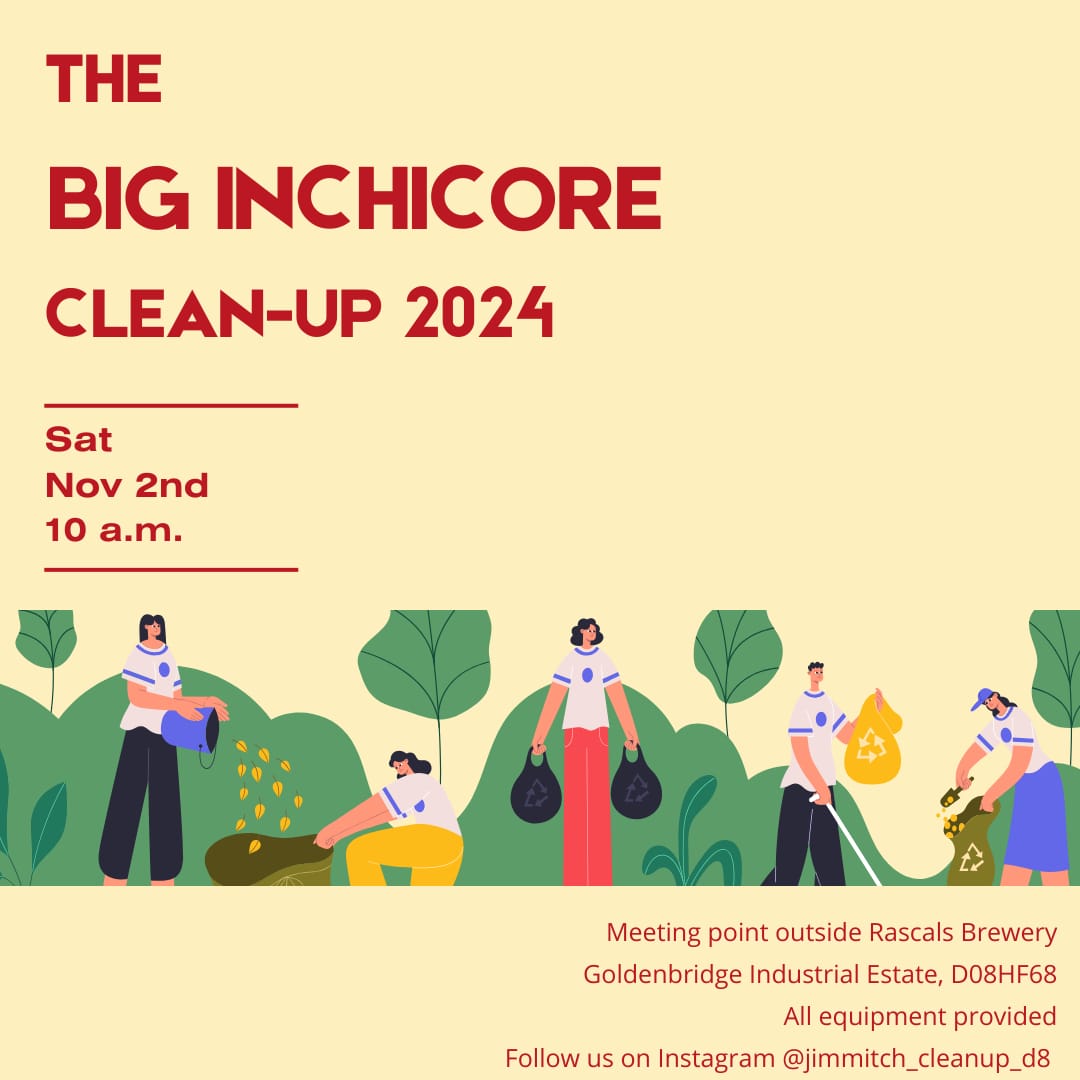 InchicoreEnvironment (@inchicoreenviro) on Twitter photo Our end of month cleanup will NOT be this Saturday but instead we're joining up the Ring street group to do a big post Halloween cleanup of Inchicore, canal and village on Saturday November 2nd, meeting at <a href="/RascalsBrewing/">Rascals Brewing Company</a> 10am and then refreshments in Small Changes afterwards. Our end of month cleanup will NOT be this Saturday but instead we're joining up the Ring street group to do a big post Halloween cleanup of Inchicore, canal and village on Saturday November 2nd, meeting at <a href="/RascalsBrewing/">Rascals Brewing Company</a> 10am and then refreshments in Small Changes afterwards.