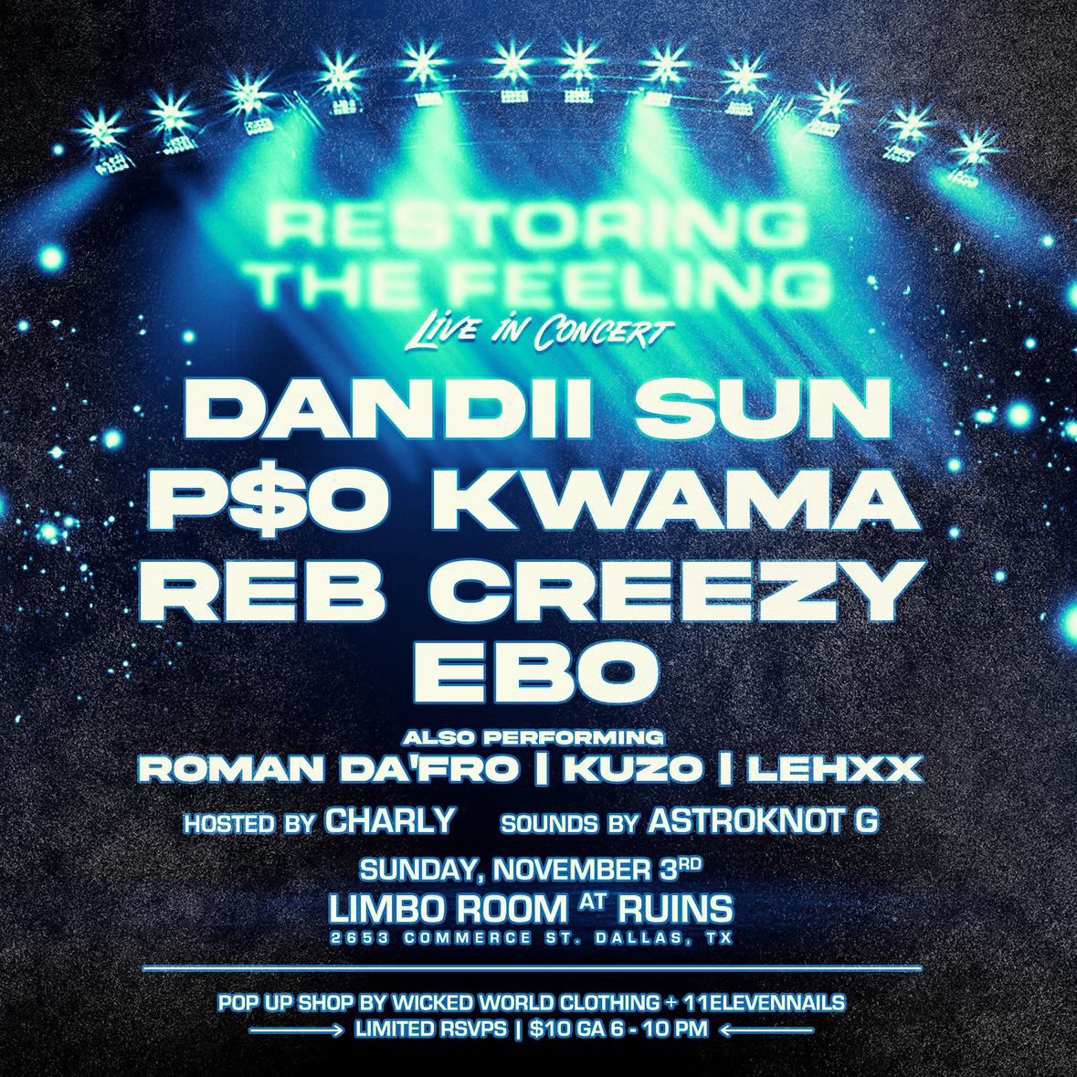 🚨🚨🚨 NOV 3RD 🗓️ I'M LIVE ON STAGE AT @restoringthefeeling 🎶 | LIMITED TIX AVAILABLE SO GRAB NOW! 🎟️ IT'S GONNA BE A CREEZY NIGHT SO DON'T MISS OUT 🌃🥳