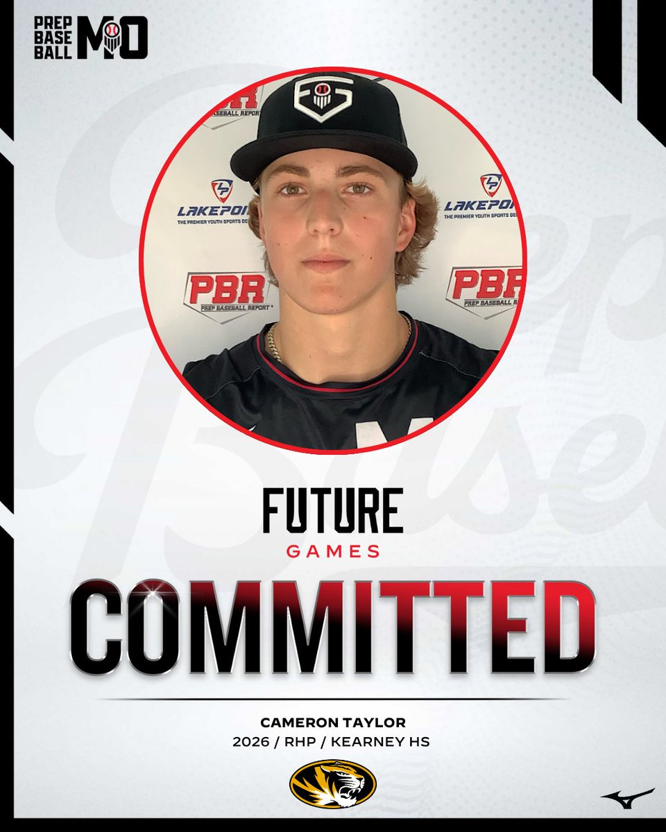 RHP Cameron Taylor (Kearney, 2026) commits to the University of Missouri

Taylor recently represented Team Missouri at the #PBFG24 and is currently the No. 20 prospect in the MO class.

👤: loom.ly/e81Iiao | <a href="/prepbaseball/">Prep Baseball</a>