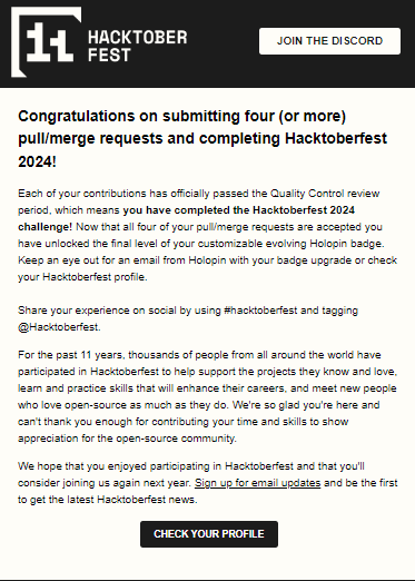 Srinjay_panja's tweet image. 🎉 Completed #Hacktoberfest2024 with over 12 PRs, and 9 merged so far! 🚀 Contributed to:
TLDR pages (50k+ ⭐️)
The Algorithms (C++ & Java)
Learned so much about open source & collaboration—this journey helped me grow!
#OpenSource #TheAlgorithms #TLDR #Java #CodingJourney
