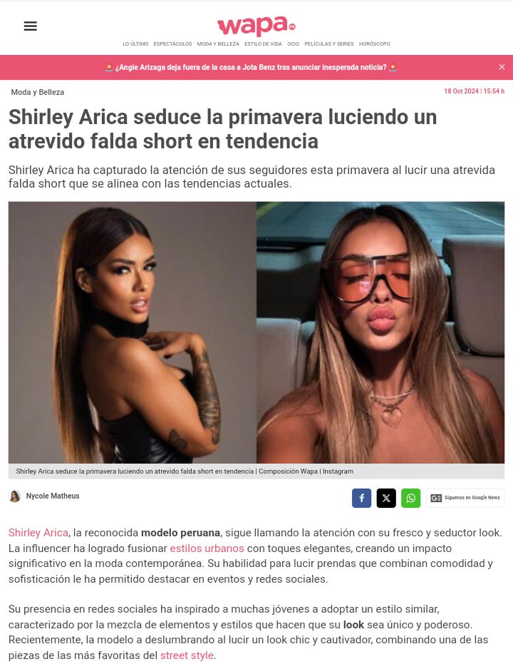 SupportShirley's tweet photo. [📰] • Artículo de @revistawapa sobre Shirley Arica (@shirley_arica)

📎 https://t.co/BeA2yD2mjG

☆ Vayan a leerlo y compartirlo

#ShirleyArica #TeamShirleyArica  #AlDiaConShirley https://t.co/TarqqAz84o