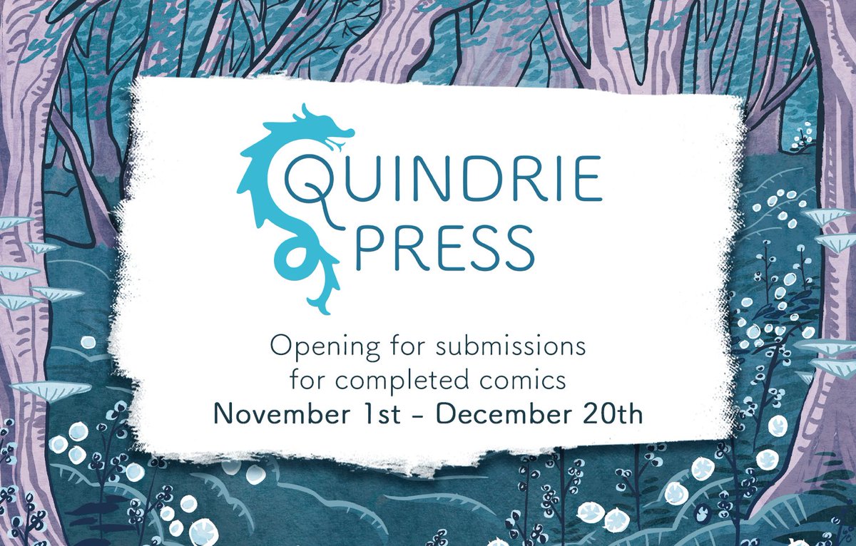 🐉 Quindrie Press will open for submissions from Nov 1st until Dec 20th! We'll be looking for completed comics from European creators between 24 and 100 pages long to go to print in the second half of 2025. All the info will be available when we open next Friday!