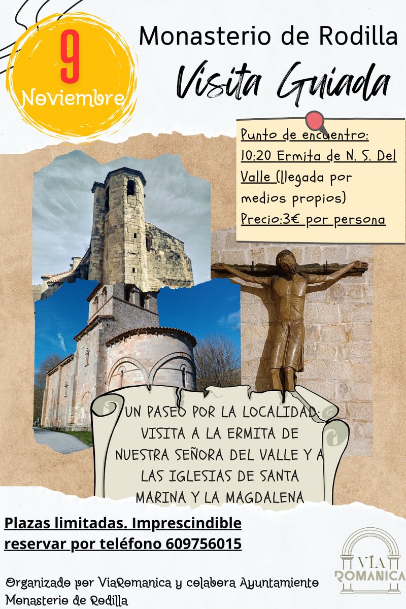 Y seguimos con nuevas visitas guiadas está vez en Monasterio de Rodilla con sus tres hermosos templos. 
Recordad imprescindible llamar y reservar para poder asistir.

Os esperamos con entusiasmo en esta nueva aventura por el románico de la Bureba