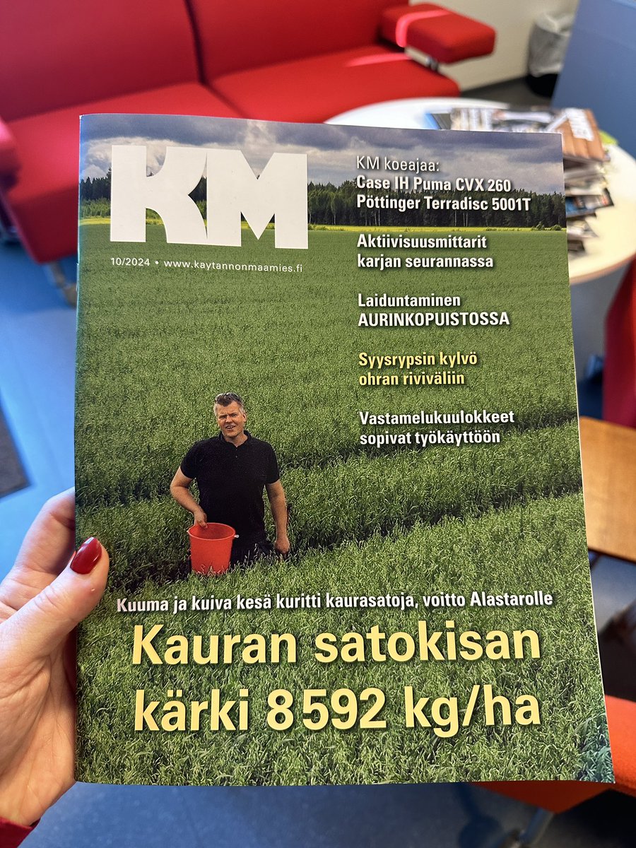 Toimistolle oli tullut jo lokakuun <a href="/KMaamies/">Käytännön Maamies</a>. Verkkosivuilta löytyy #kaurakisa -tulokset. Digilehti ilmestyy huomenna ja printti virallisesti perjantaina.