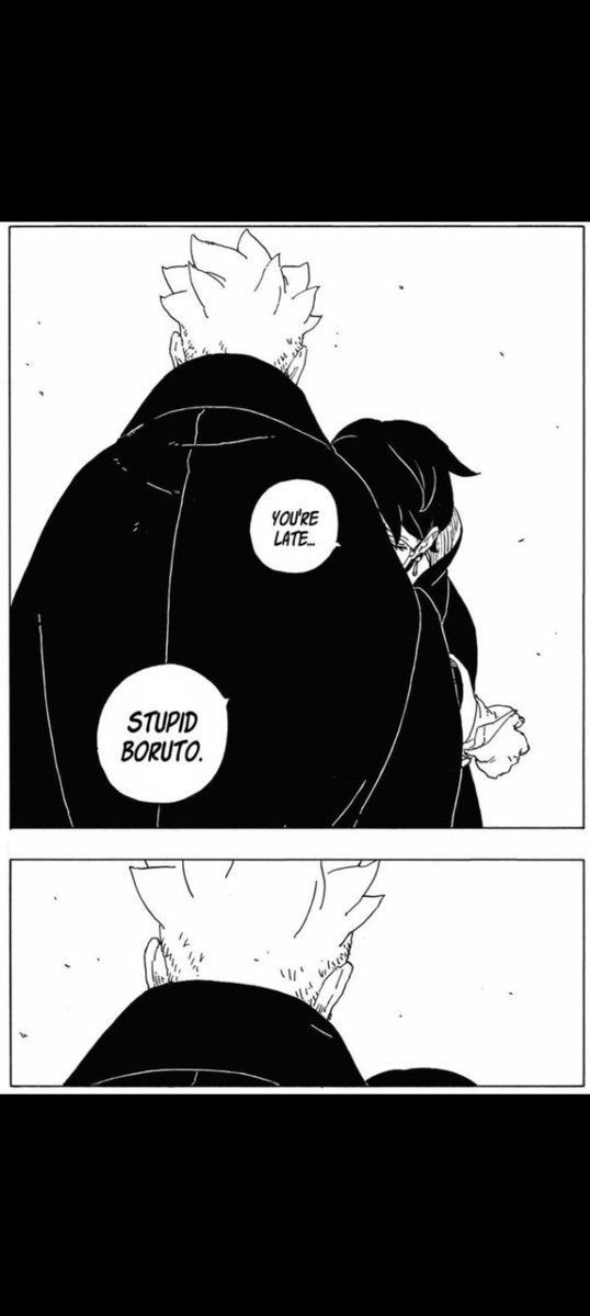 BoruSaraSH's tweet photo. Sarada will always be the person Boruto cares about, she is so important to him. I still wonder what he wanted to say to her and her alone.
#BoruSaraEmbracingTheMoment
#BorusaraWednesday https://t.co/z1U6guBBNi