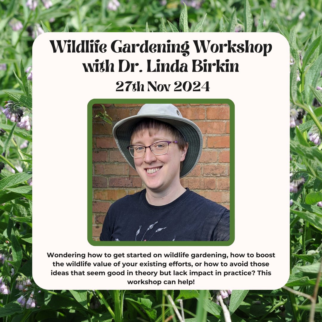 ANNOUNCEMENT: Join Dr. Linda Birkin for the Buzz Club's first online workshop!

You will go away with a better understanding on wildlife gardening and a plan of how to support wildlife in your garden in 2025

Book here: tickettailor.com/events/thebuzz…