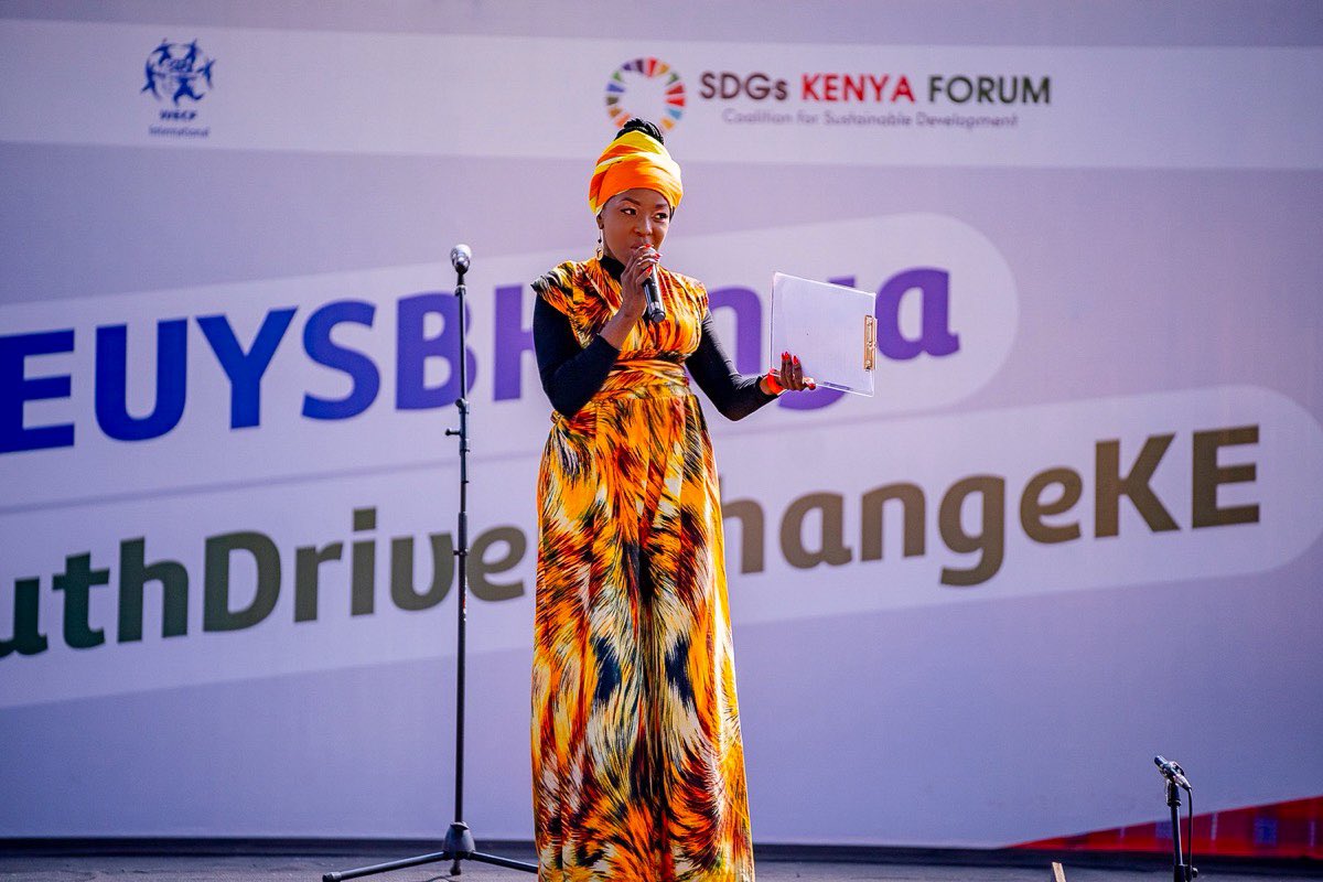 AnyangoLiz66930's tweet photo. Humbled to MC for the EU Youth Sounding Board! Graced by EU Ambassador to Kenya H.E. Henriette Geiger, and 15 YSB members. Funded by the @EUinKenya , 
partners @FemnetProg , @SDGsKenyaForum &amp; @WECF_INT -showcasing the power of global collaboration in youth empowerment! https://t.co/VcJB0Vo6Vm
