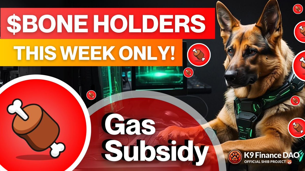 K9finance's tweet photo. 📢 THIS WEEK ONLY 📢

Gas subsidy ⛽️🤯

If you or someone you know is a $BONE holder that's currently delegated to a Shibarium validator, we will subsidize your gas costs to migrate to K9 Liquid Staking via Bonecrusher💪

No need to send us any txns. We will simply track the wallet activity and reimburse your gas fees for unstaking from the Shibarium validator and restaking in Bonecrusher! 🚀

This event ends on the 29th of this month! Don't miss out! ⏳

⚠️ Minimum 5k staked $BONE to qualify⚠️