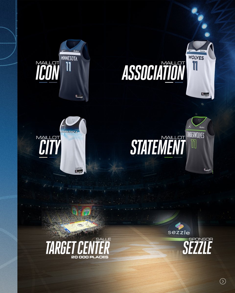 Minnesota Timberwolves preview 2024-25 👟         

Découvre les paires probables des joueurs majeurs des Timberwolves ainsi que les maillots officiels de la franchise pour la saison NBA 2024-2025        

📷 #Timberwolves #NBAOpeningNight #Wolves